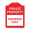 Signmission Designer Series Private Parking Members Only, Red & White Aluminum Sign, 18" x 24", RW-1824-23255 A-DES-RW-1824-23255 - alternate 1